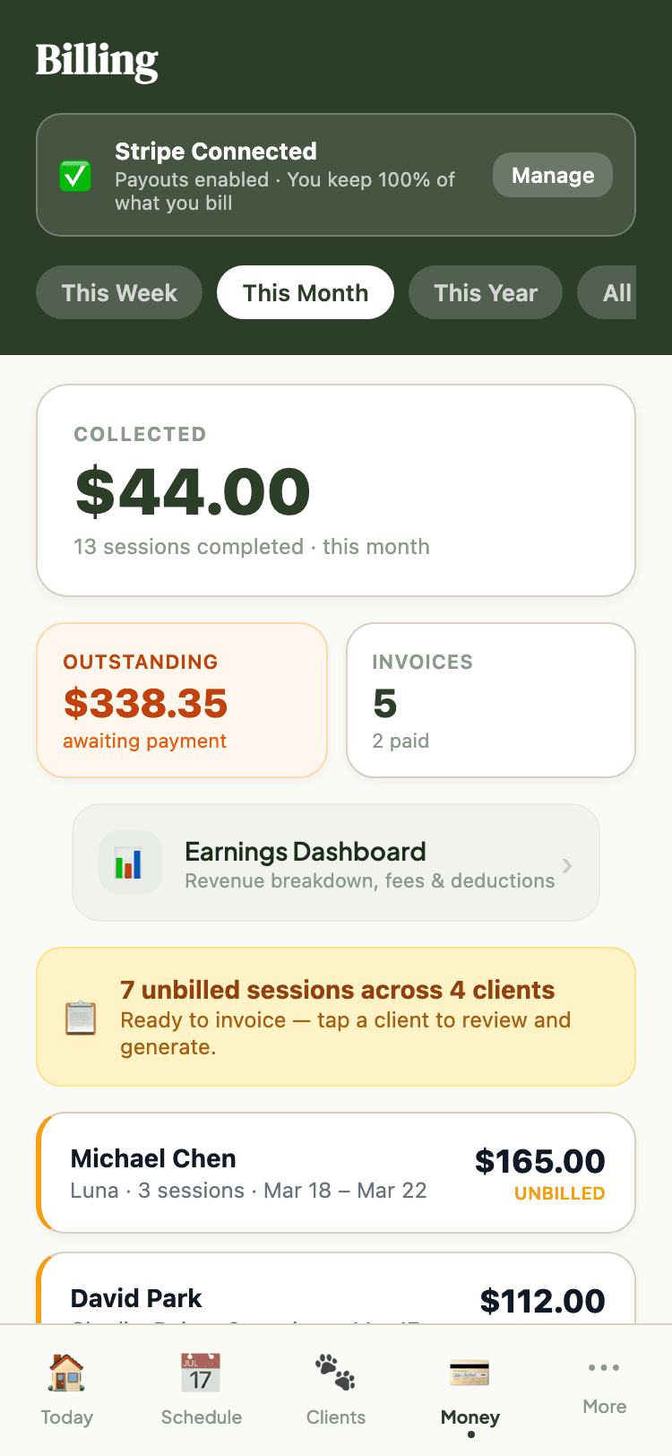 Payments & Invoicing screenshot