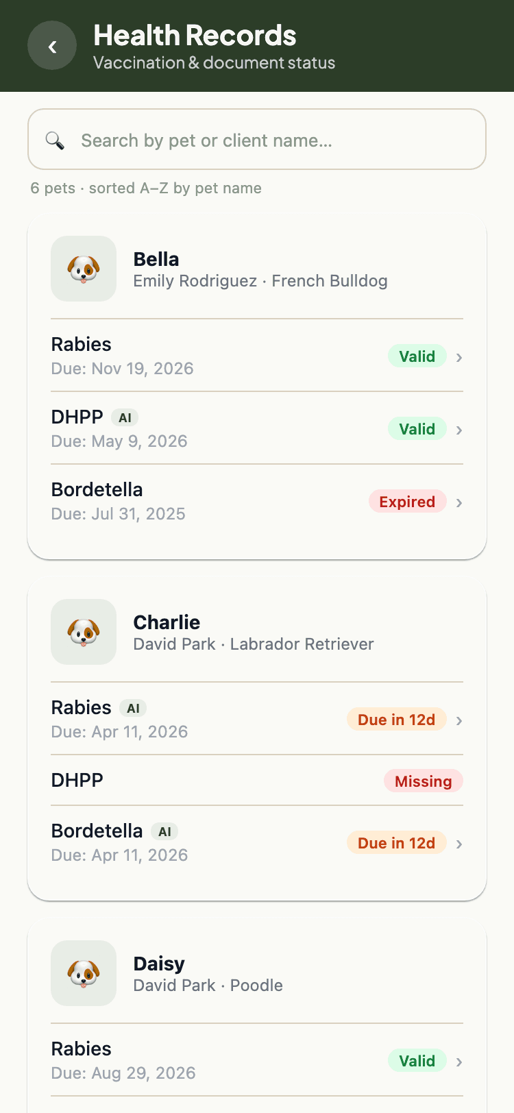 Pet Profiles & Health screenshot